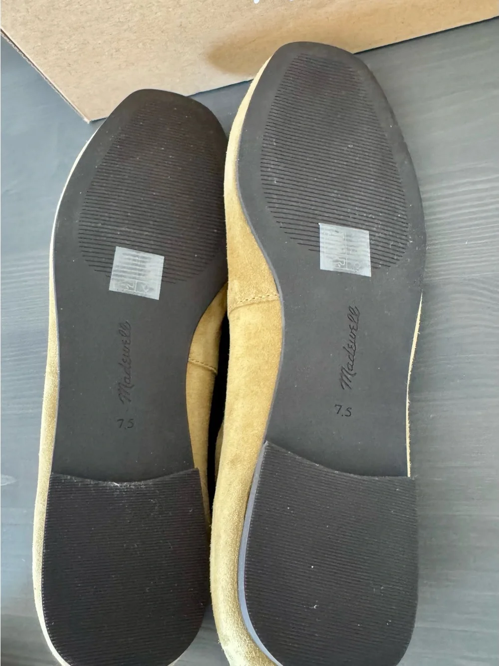Madewell Olive Suede Square-Toe Ballet Flats size 7.5 New with box